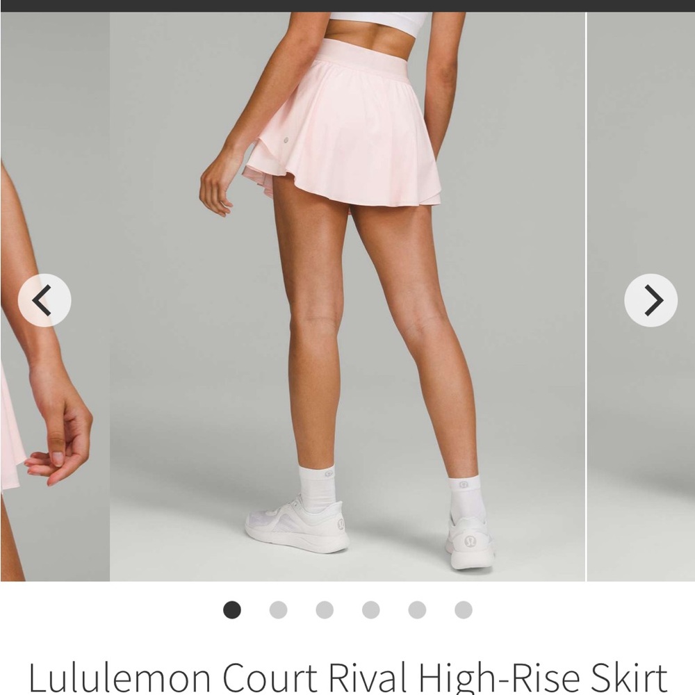 Lululemon Court Rival High-Rise Tennis Skirt Strawberry Milkshake